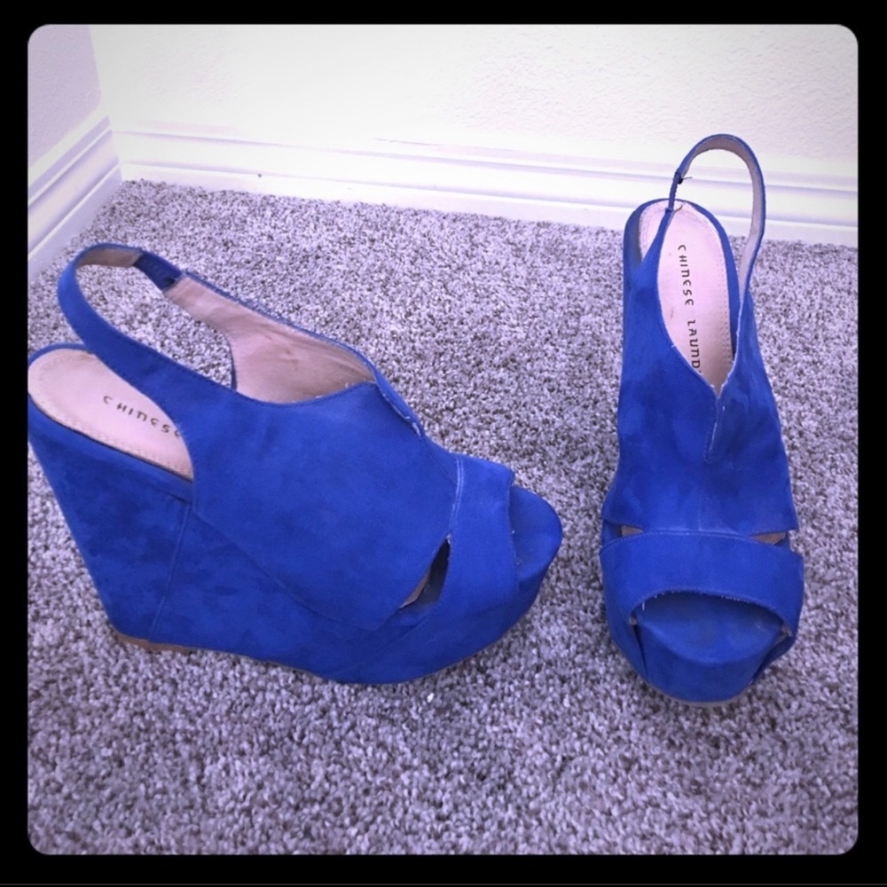 Chinese Laundry Electric Blue Wedge
